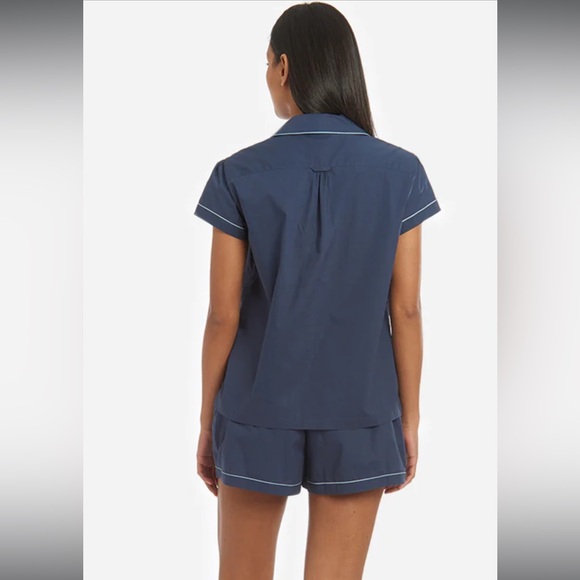 THE SLEEP CODE: SASI ORGANIC COTTON POPLIN SHORT PJ SET - Picture 2 of 7